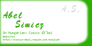 abel simicz business card